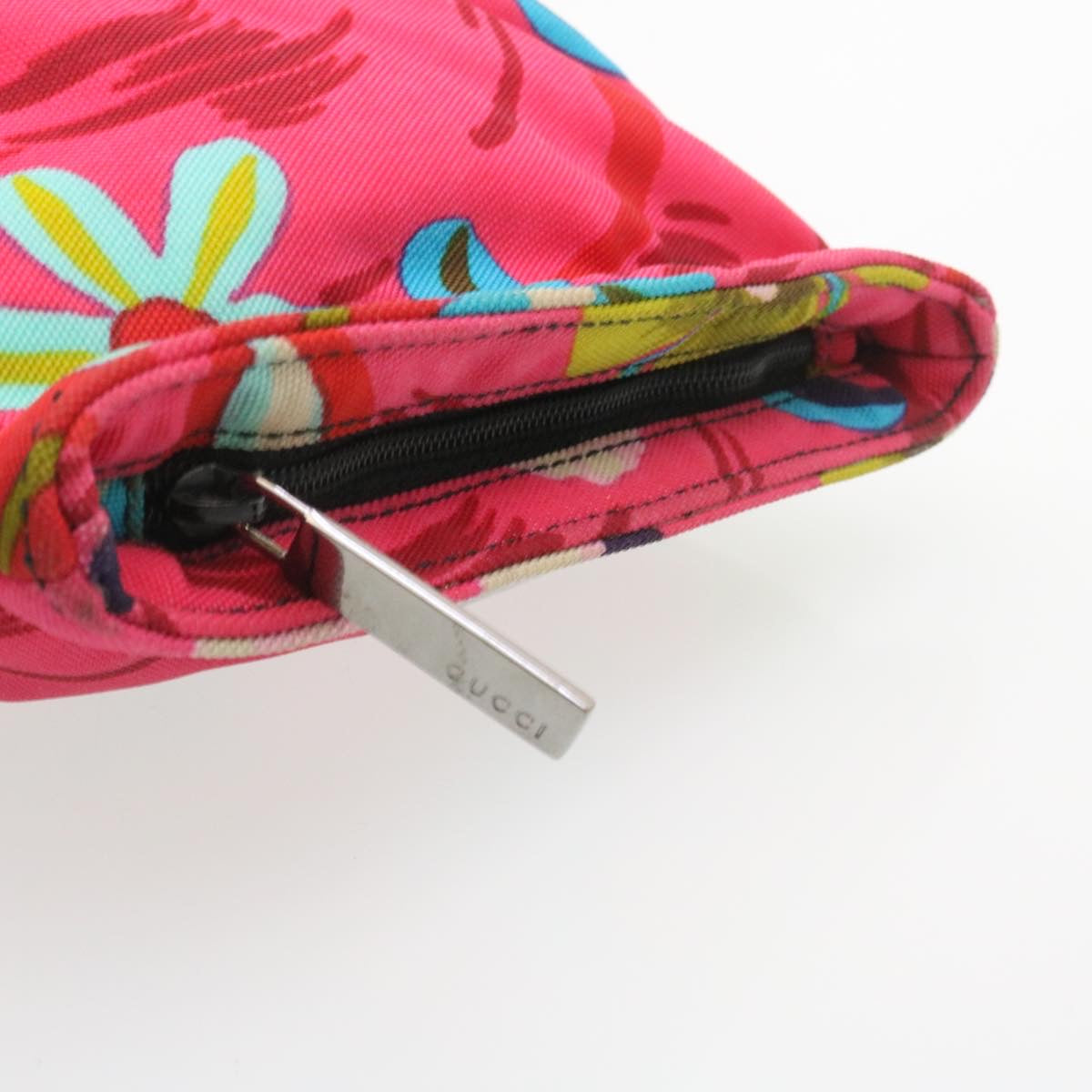 GUCCI Floral Pouch Nylon Pink fm1065