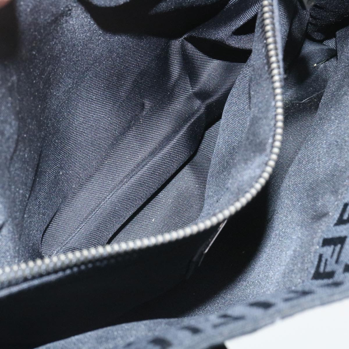 FENDI Zucchino Canvas Hand Bag Black fm1160