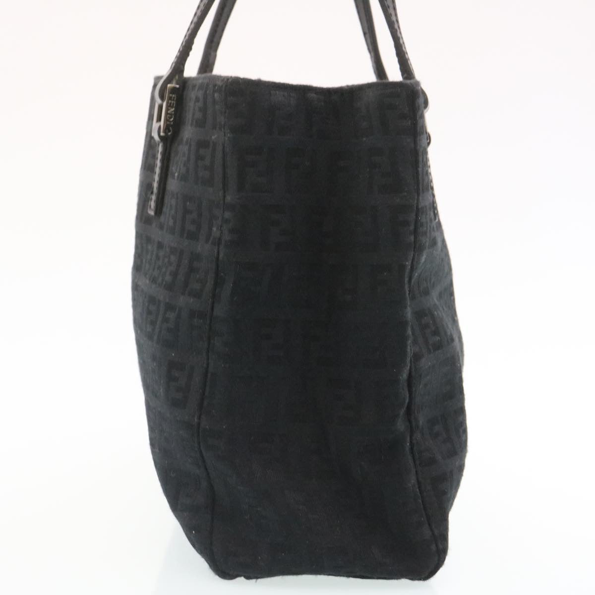 FENDI Zucchino Canvas Hand Bag Black fm1160