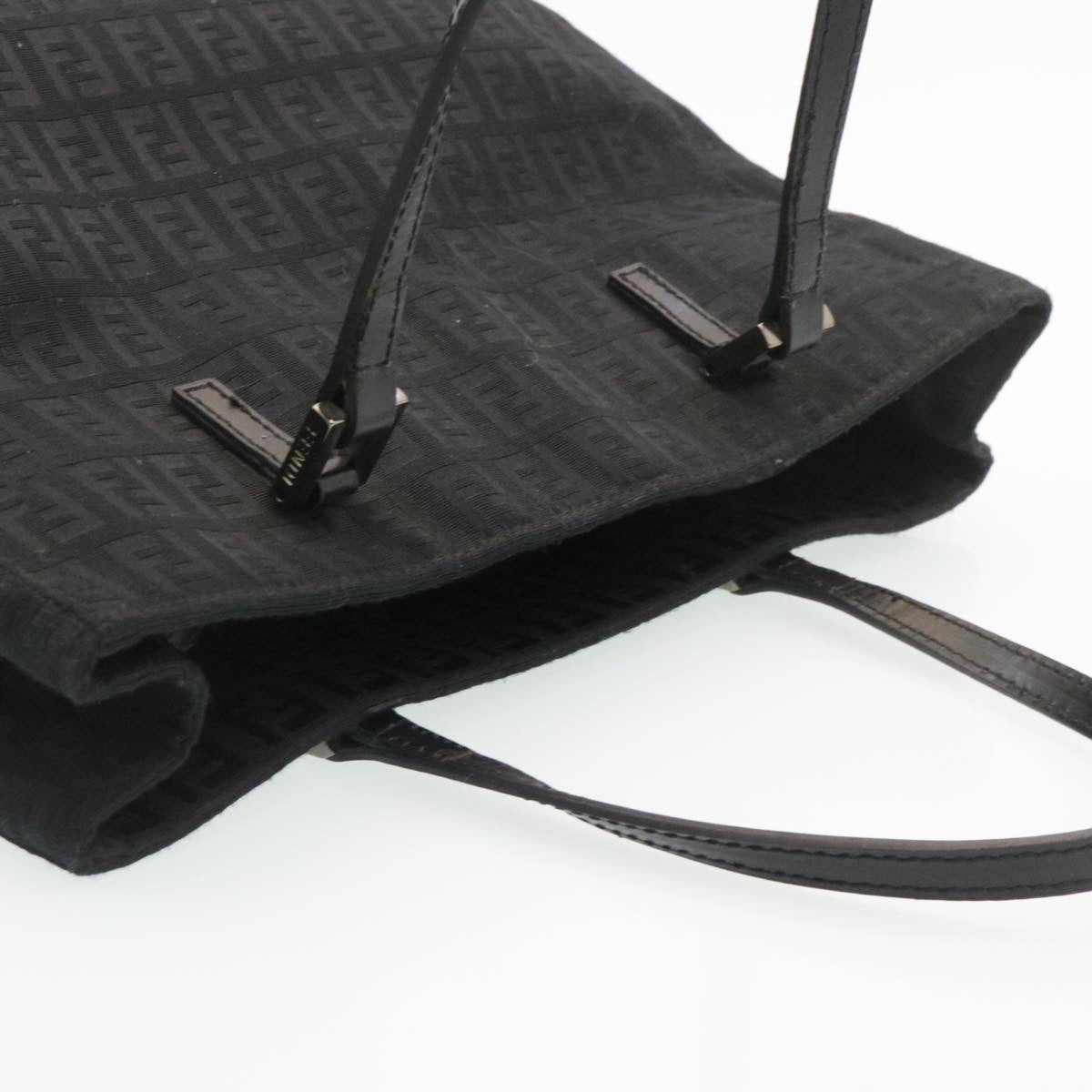 FENDI Zucchino Canvas Hand Bag Black fm1160