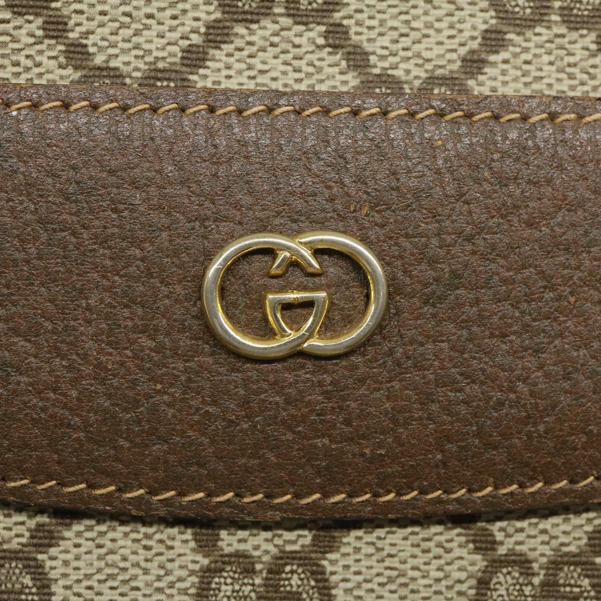 GUCCI GG Canvas Shoulder Bag PVC Leather Beige fm1310