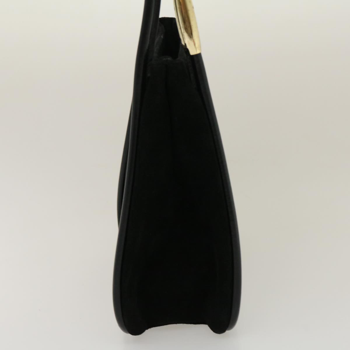 GUCCI Shoulder Bag Suede Leather Black fm1455