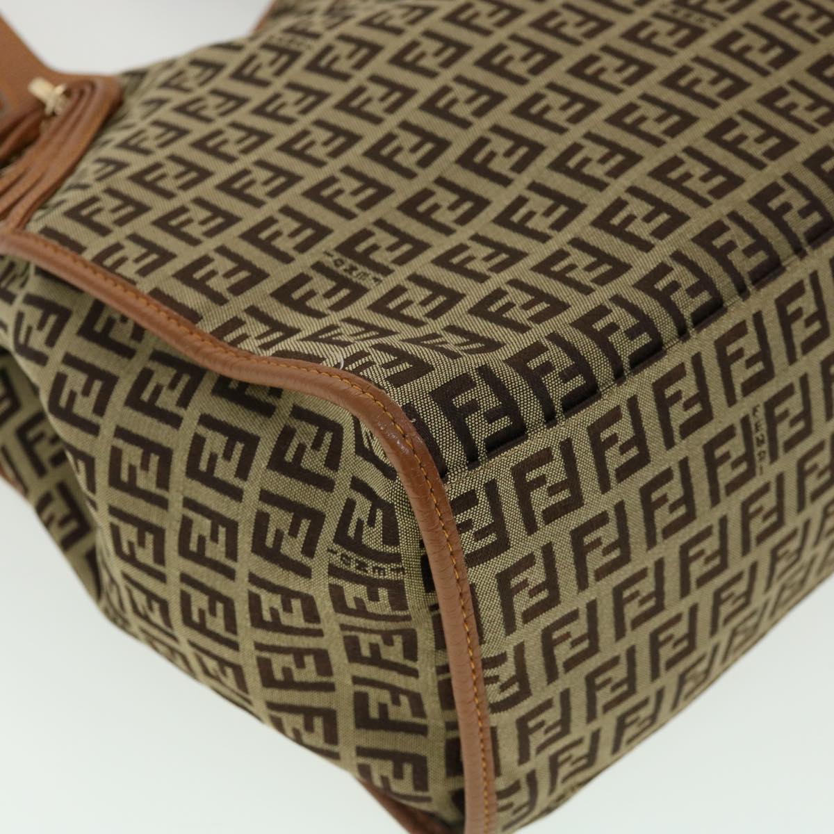 FENDI Zucchino Canvas Tote Bag Brown fm1568