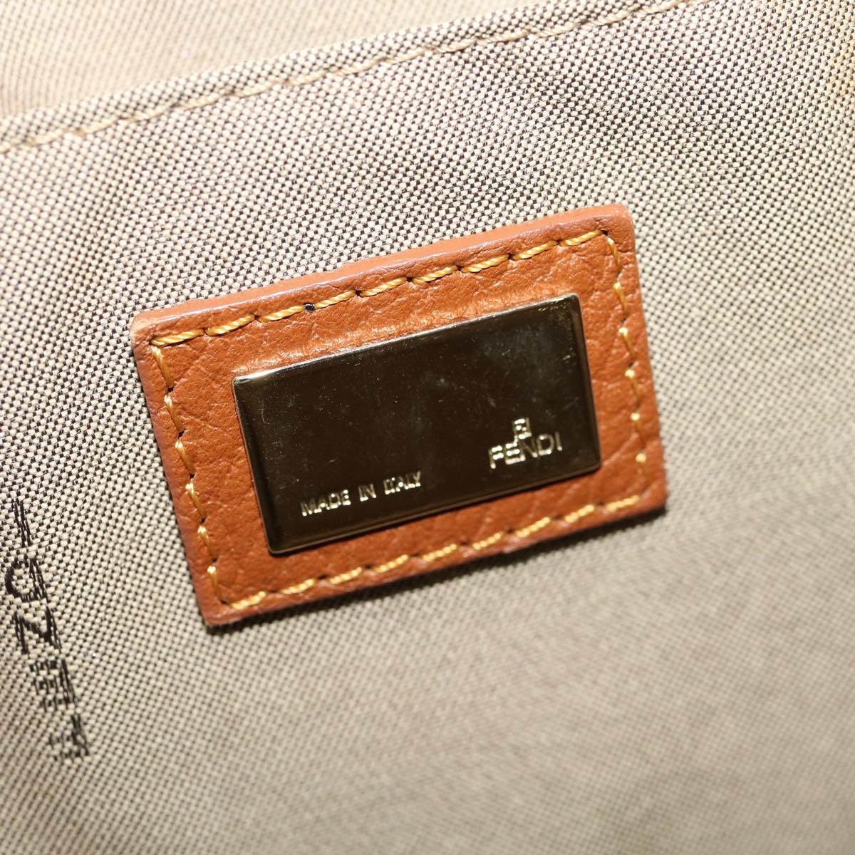 FENDI Zucchino Canvas Tote Bag Brown fm1568