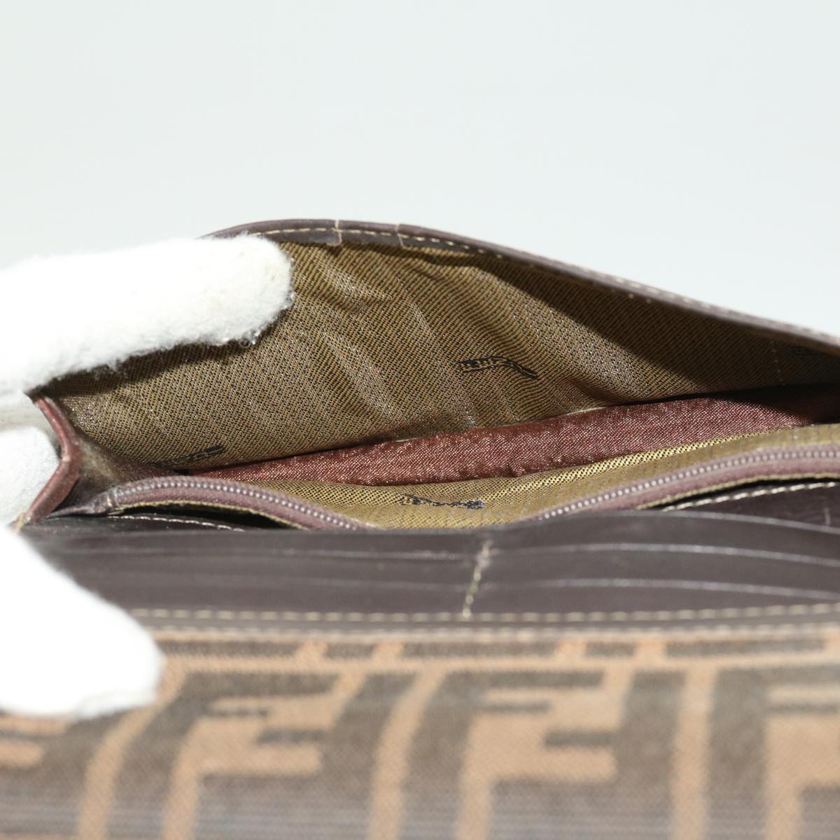 FENDI Bug Zucca Canvas Wallet 4Set Black Brown fm1630
