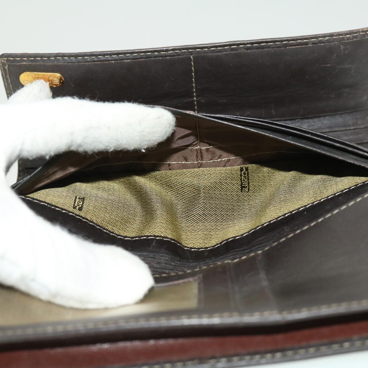 FENDI Bug Zucca Canvas Wallet 4Set Black Brown fm1630