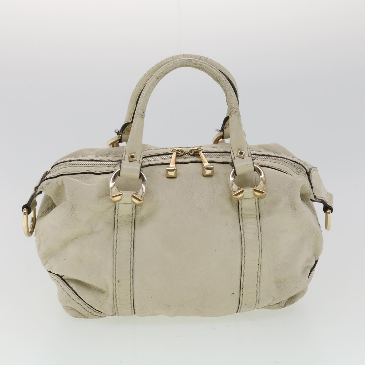 GUCCI Hand Bag Tote Bag Leather 4Set Beige Black Brown fm1720