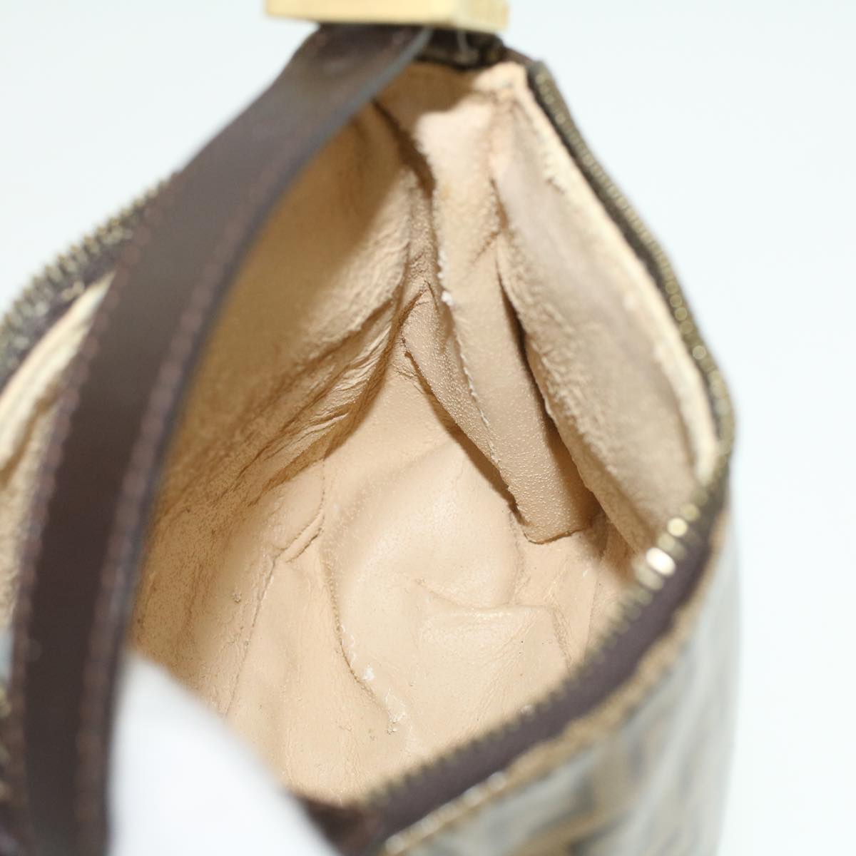 FENDI Zucchino Canvas Hand Bag Enamel Brown fm1867