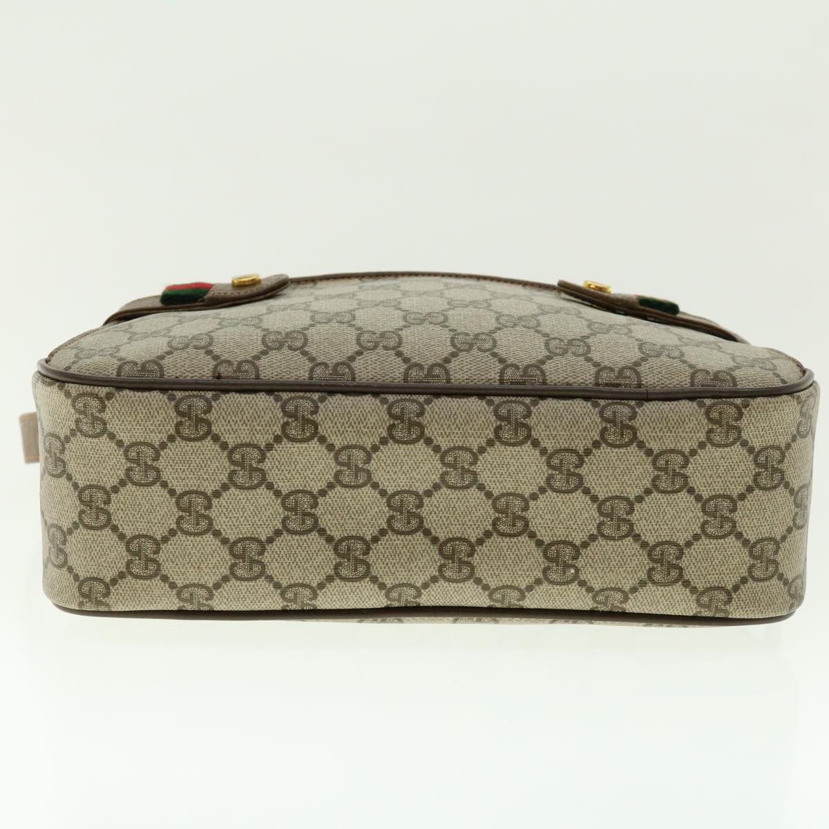 GUCCI GG Canvas Web Sherry Line Shoulder Bag Beige Red Green fm2200