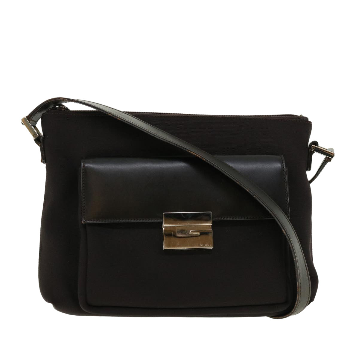 GUCCI Shoulder Bag Canvas Brown fm2205