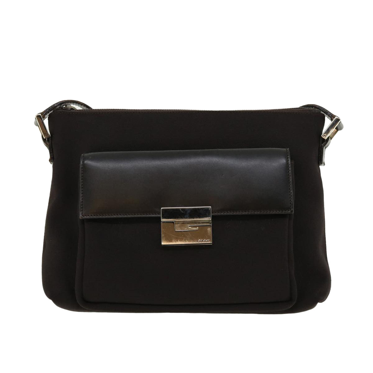 GUCCI Shoulder Bag Canvas Brown fm2205