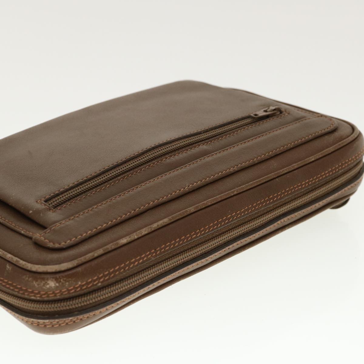 GUCCI Clutch Bag Leather Brown 006.23.0014 fm2288