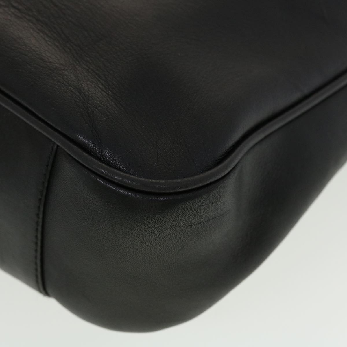 GUCCI Bamboo Shoulder Bag Leather Black fm2313