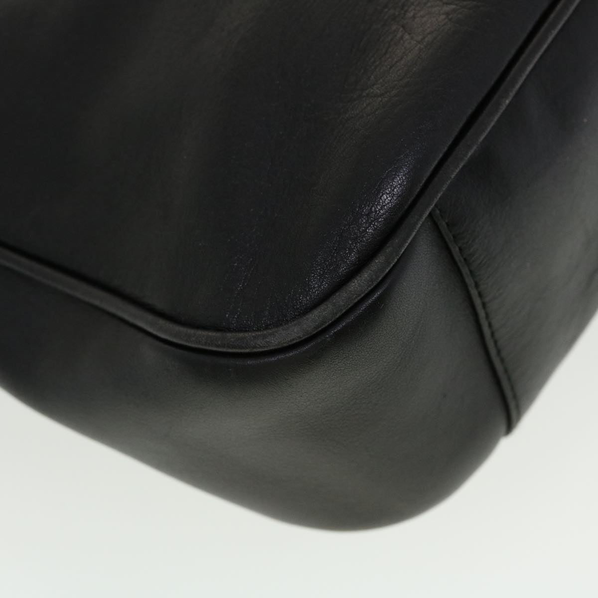 GUCCI Bamboo Shoulder Bag Leather Black fm2313