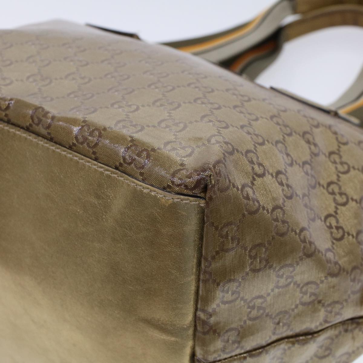 GUCCI GG Crystal Tote Bag Gold 131230 fm2314