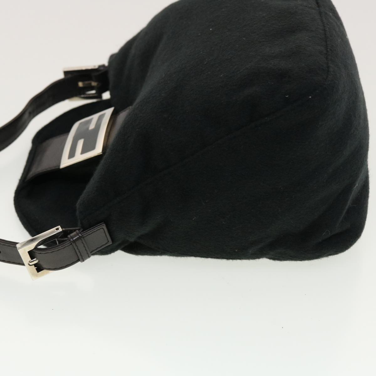 FENDI Mamma Baguette Shoulder Bag Wool Black fm2356
