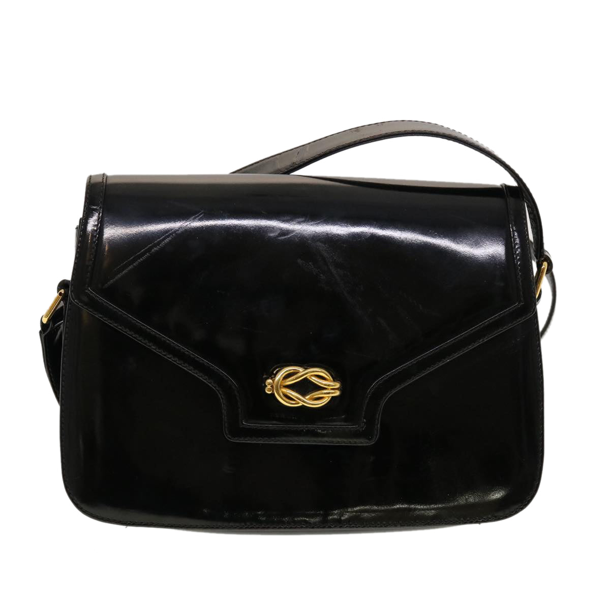 GUCCI Shoulder Bag Patent leather Black fm2405