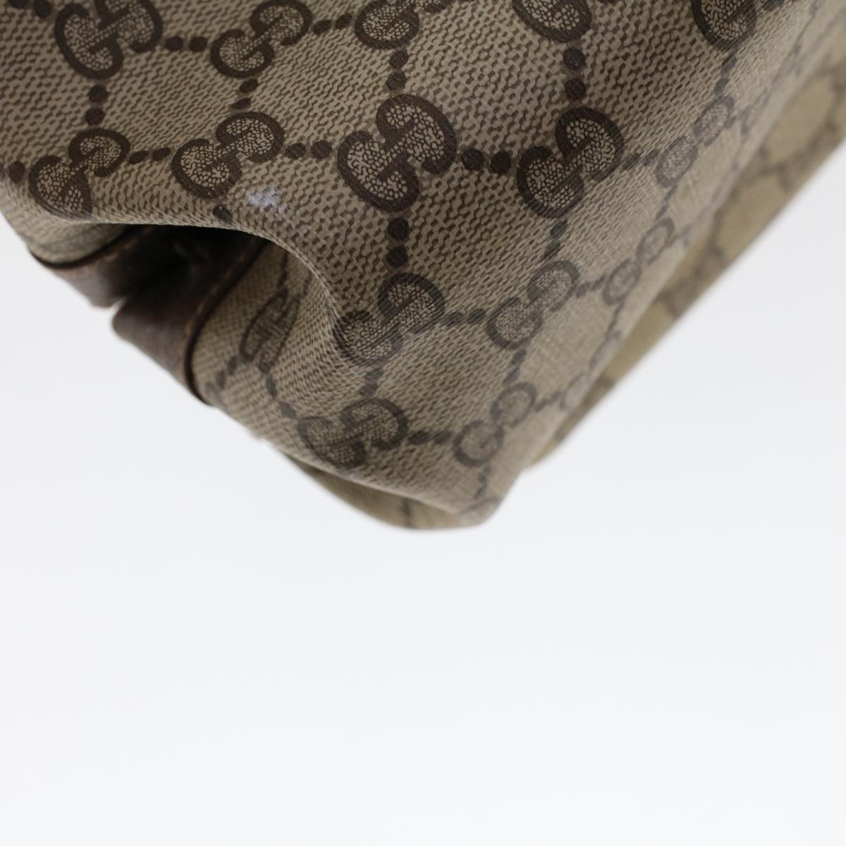 GUCCI GG Canvas Shoulder Bag PVC Leather Beige fm2421