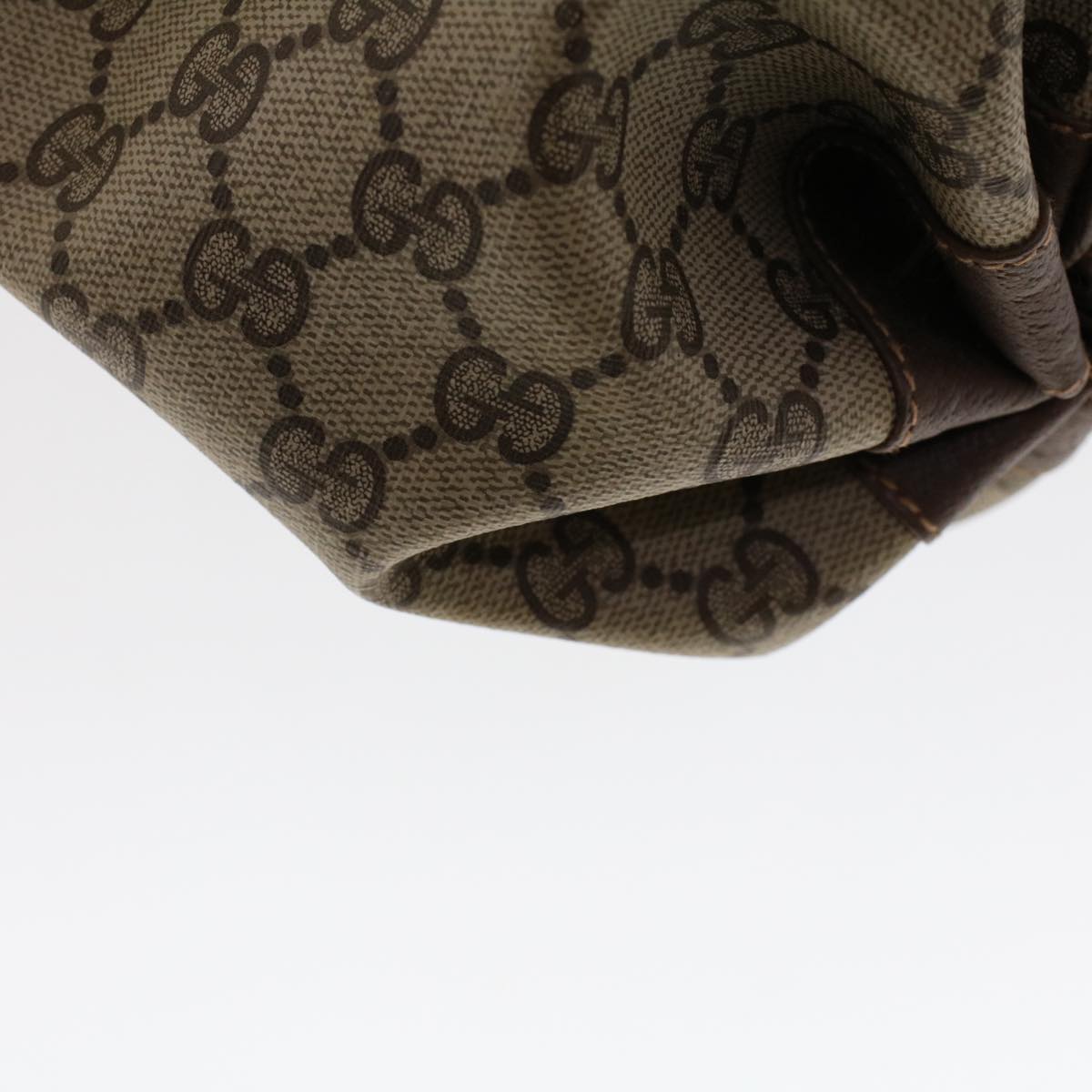 GUCCI GG Canvas Shoulder Bag PVC Leather Beige fm2421