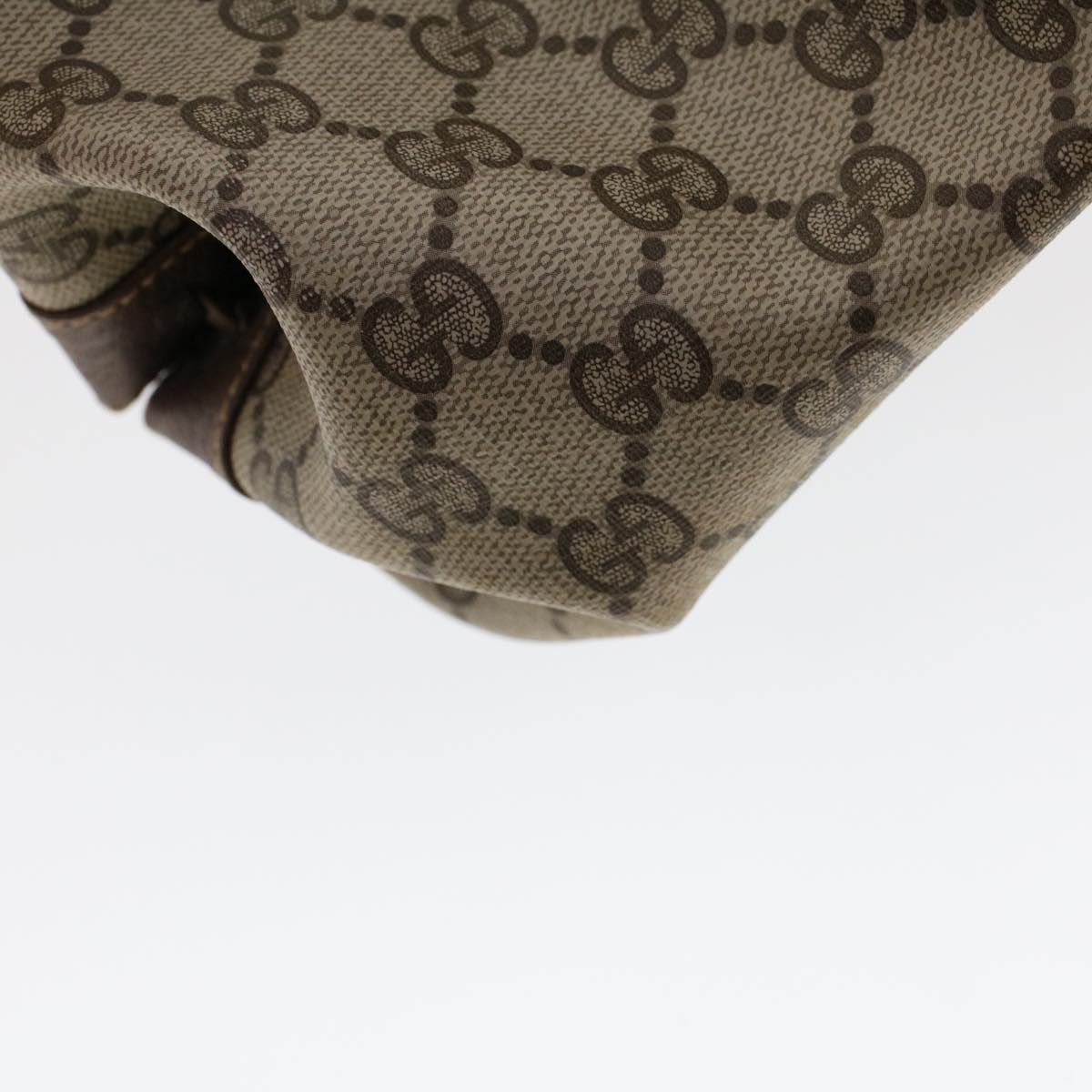GUCCI GG Canvas Shoulder Bag PVC Leather Beige fm2421