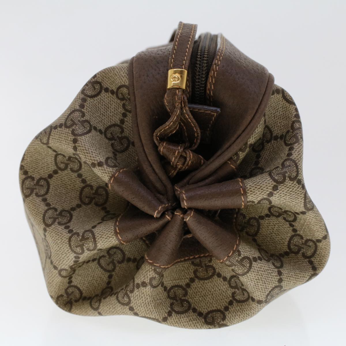 GUCCI GG Canvas Shoulder Bag PVC Leather Beige fm2421