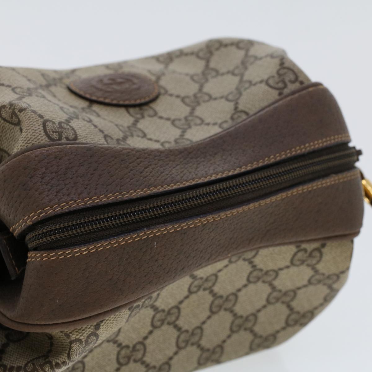 GUCCI GG Canvas Shoulder Bag PVC Leather Beige fm2421