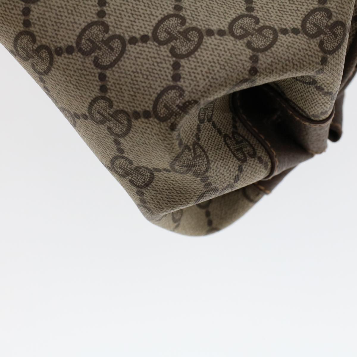 GUCCI GG Canvas Shoulder Bag PVC Leather Beige fm2421