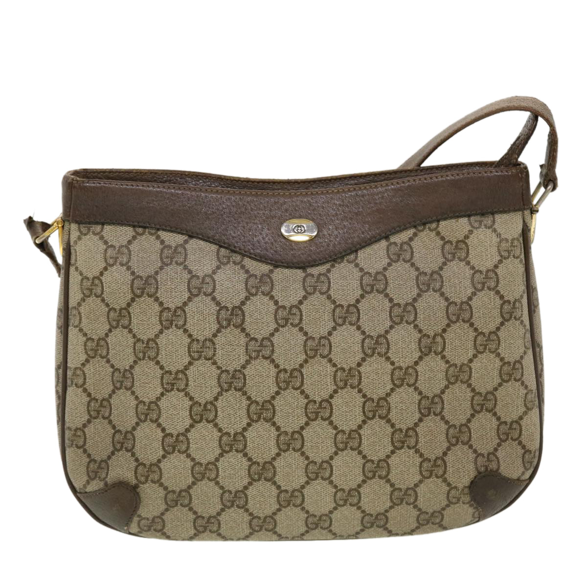 GUCCI GG Canvas Shoulder Bag PVC Leather Beige 32•02•022 fm2426