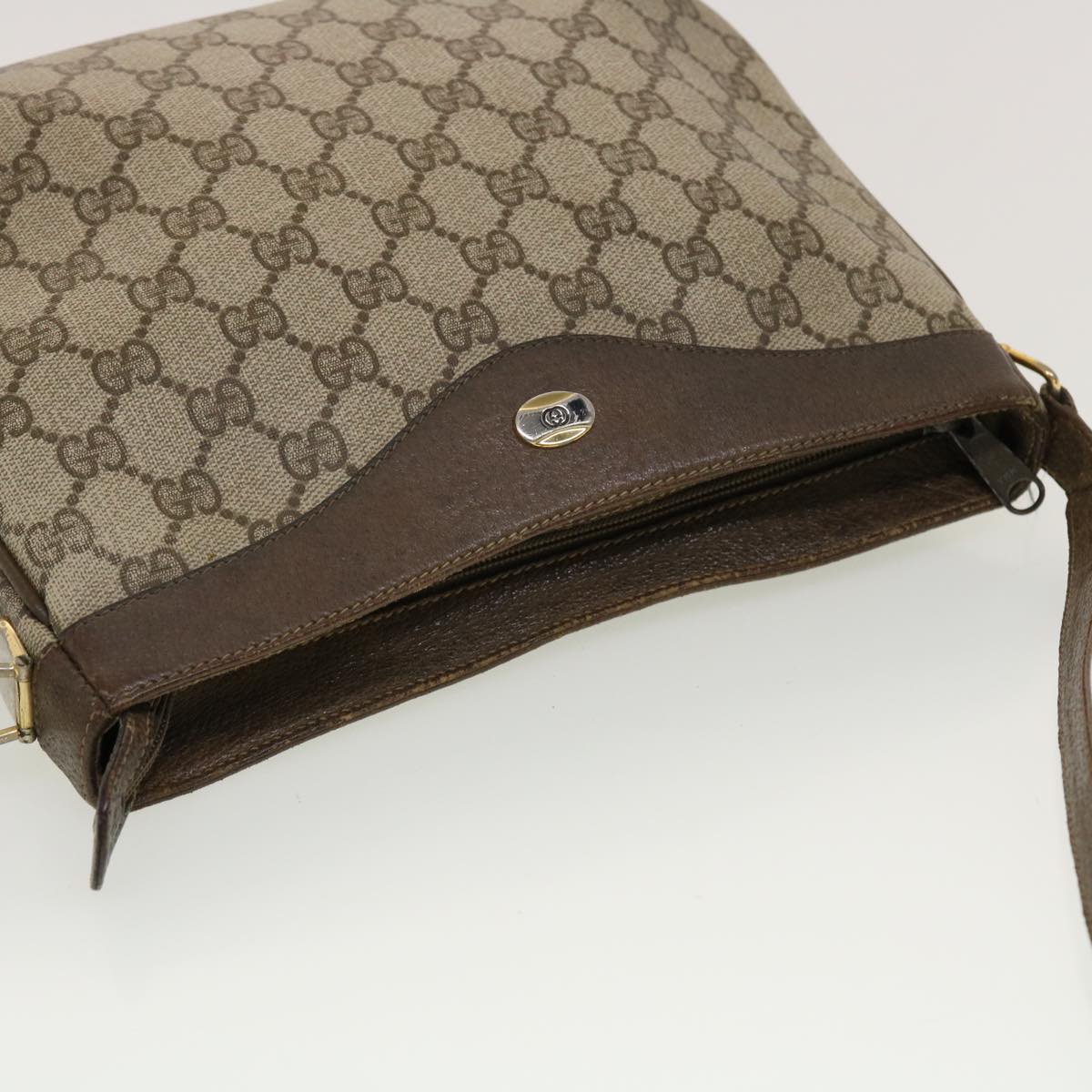 GUCCI GG Canvas Shoulder Bag PVC Leather Beige 32•02•022 fm2426