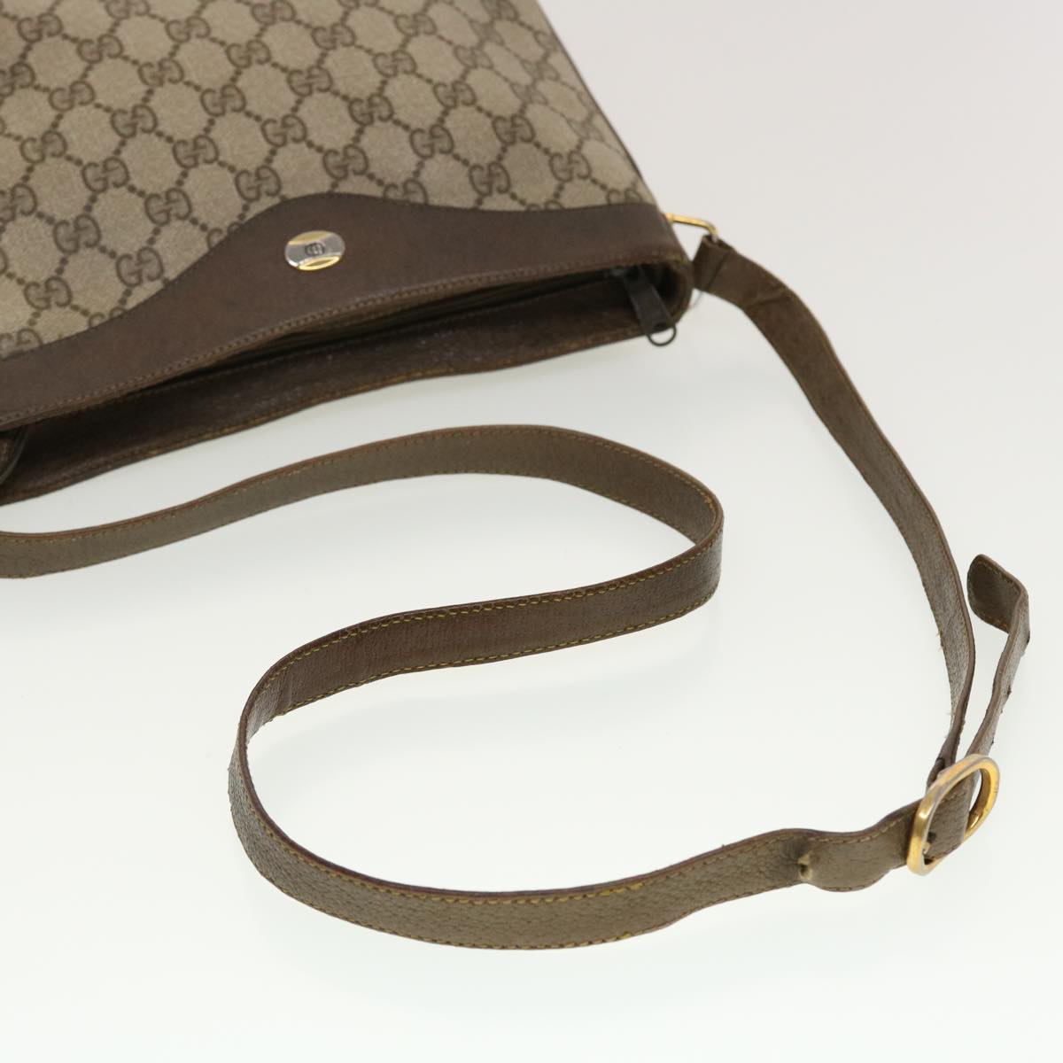 GUCCI GG Canvas Shoulder Bag PVC Leather Beige 32•02•022 fm2426