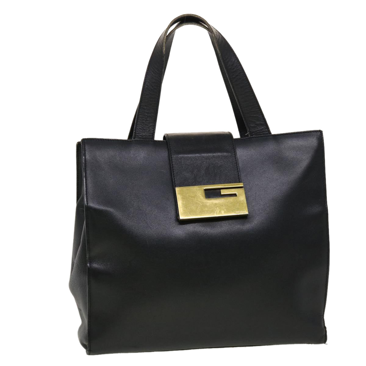 GUCCI Hand Bag Leather Black fm2430