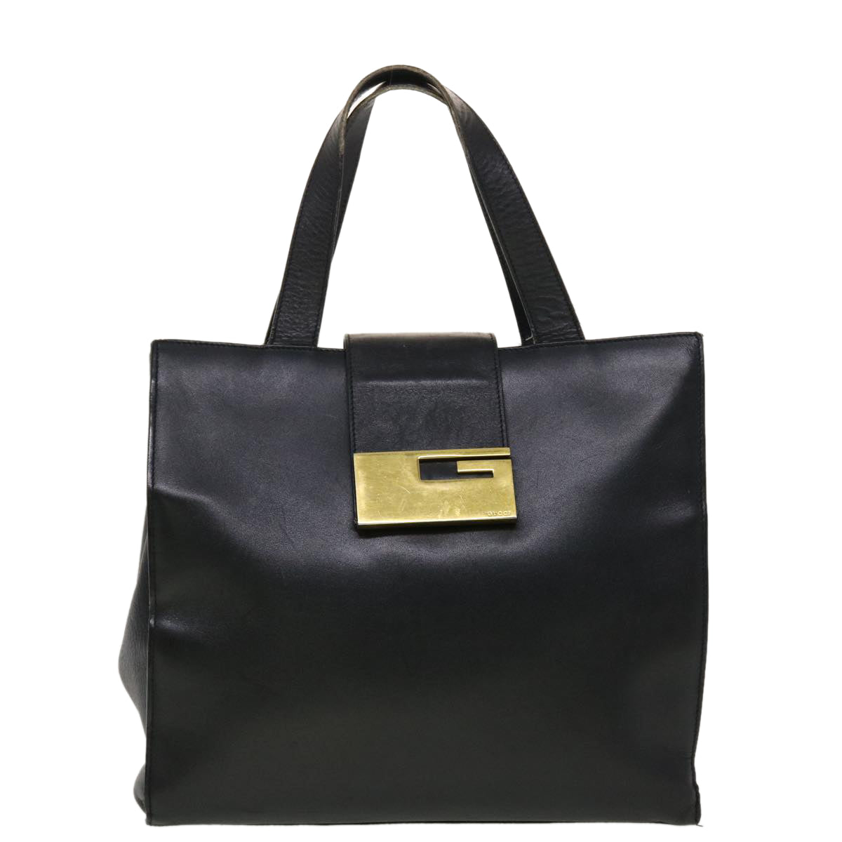GUCCI Hand Bag Leather Black fm2430