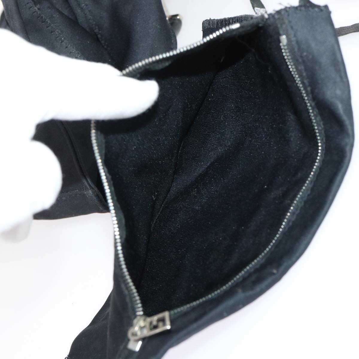 FENDI Shoulder Bag Nylon Black fm2468