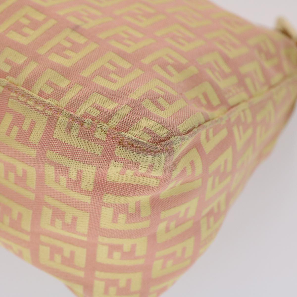 FENDI Zucchino Canvas Hand Bag Pink Gold fm2528