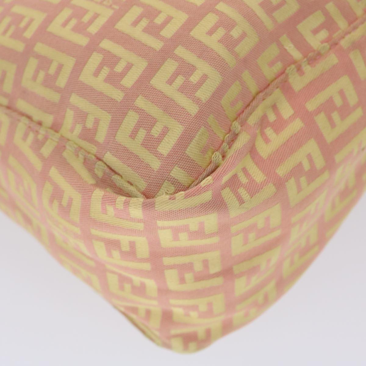 FENDI Zucchino Canvas Hand Bag Pink Gold fm2528