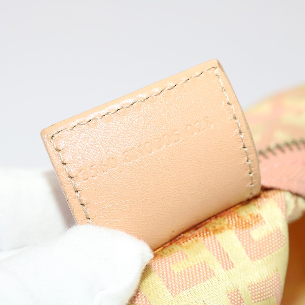 FENDI Zucchino Canvas Hand Bag Pink Gold fm2528