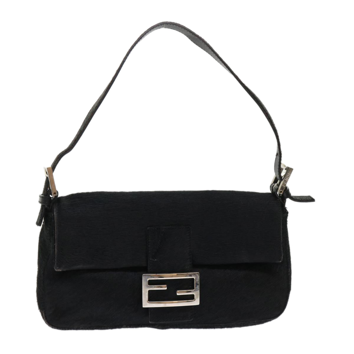 FENDI Mamma Baguette Shoulder Bag Harako leather Black fm2535
