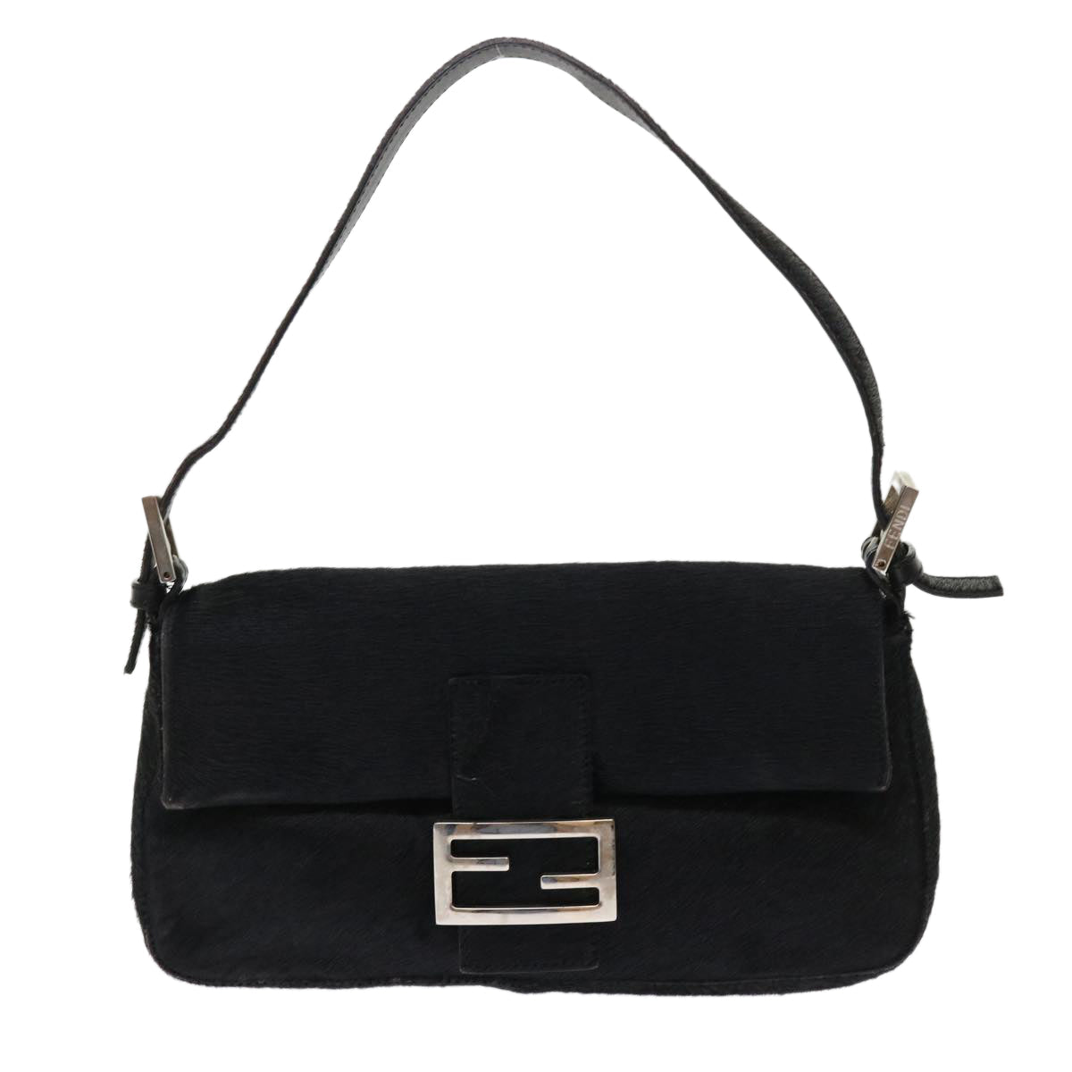 FENDI Mamma Baguette Shoulder Bag Harako leather Black fm2535
