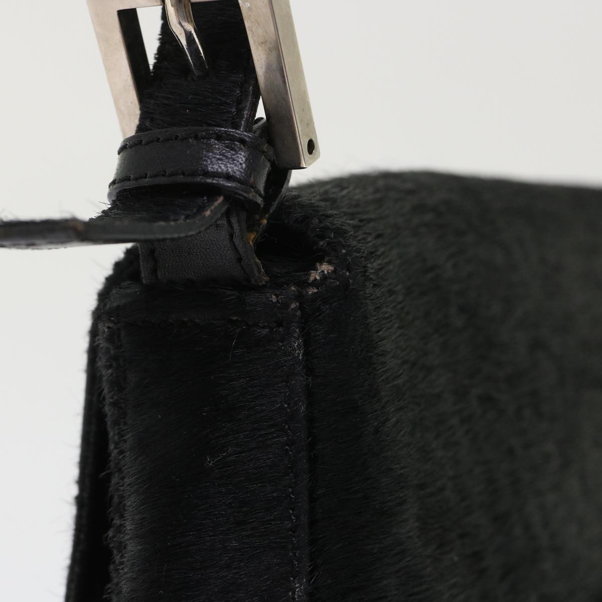 FENDI Mamma Baguette Shoulder Bag Harako leather Black fm2535