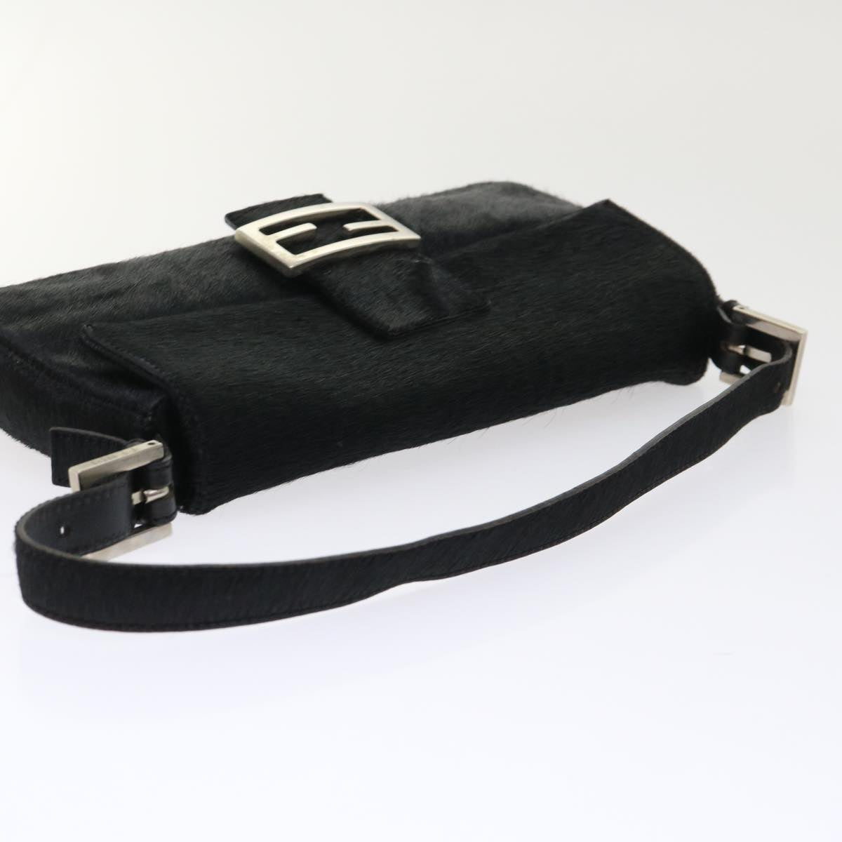 FENDI Mamma Baguette Shoulder Bag Harako leather Black fm2535