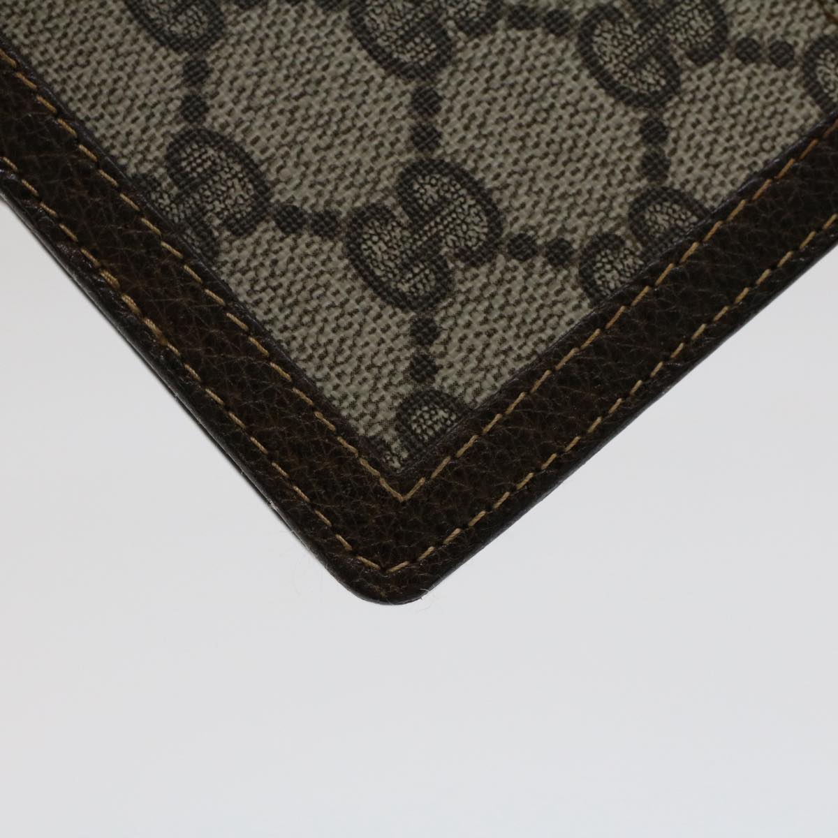 GUCCI GG Canvas Web Sherry Line Pouch PVC Leather Beige Red Green fm2634