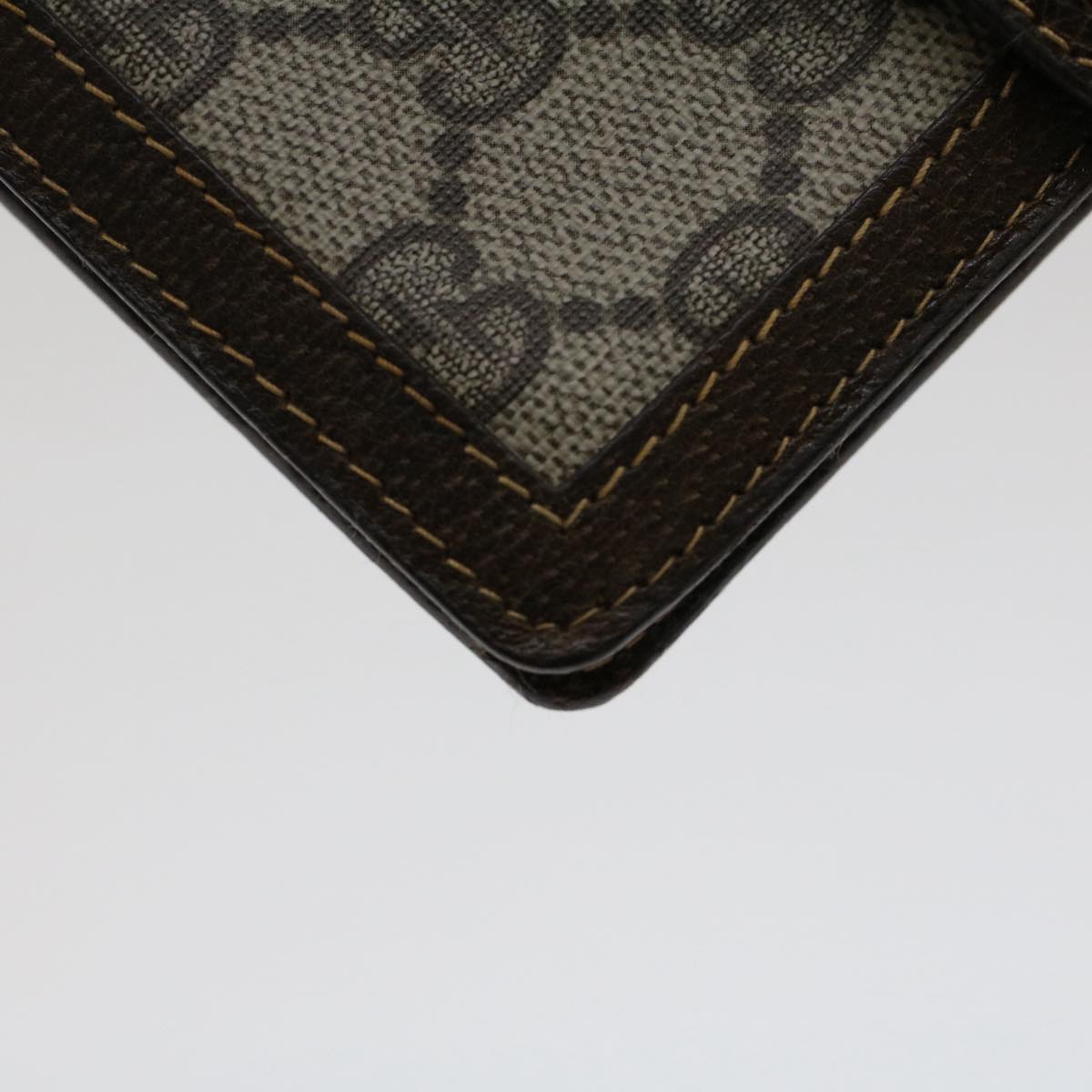 GUCCI GG Canvas Web Sherry Line Pouch PVC Leather Beige Red Green fm2634