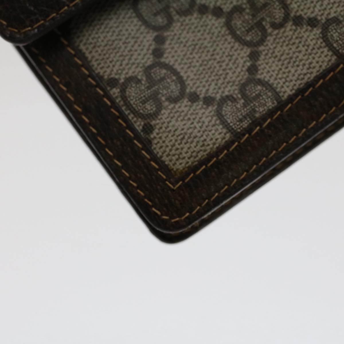 GUCCI GG Canvas Web Sherry Line Pouch PVC Leather Beige Red Green fm2634