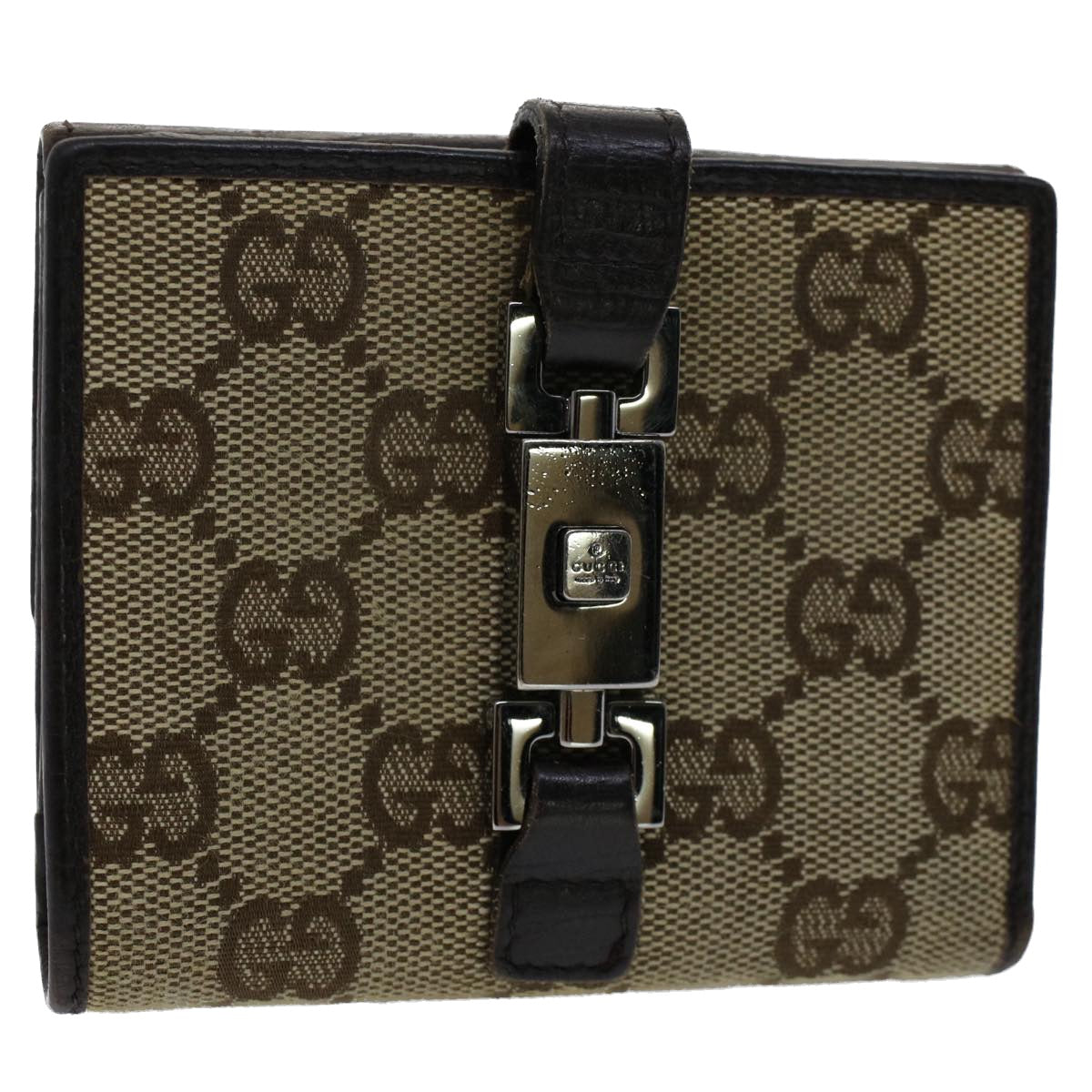GUCCI GG Canvas Jackie Wallet Leather Beige 05479 fm2637