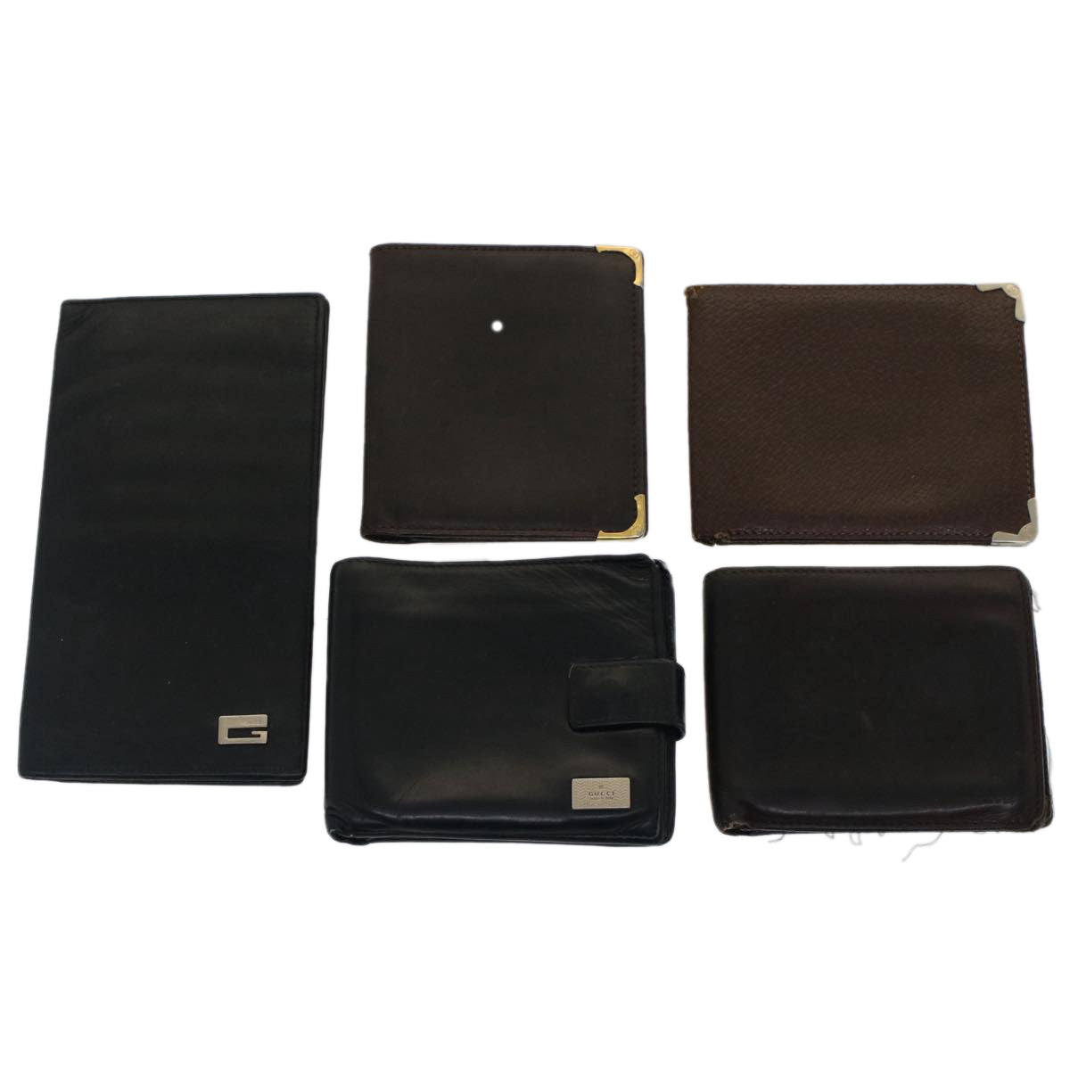 GUCCI Wallet Leather 5Set Black Brown fm2640
