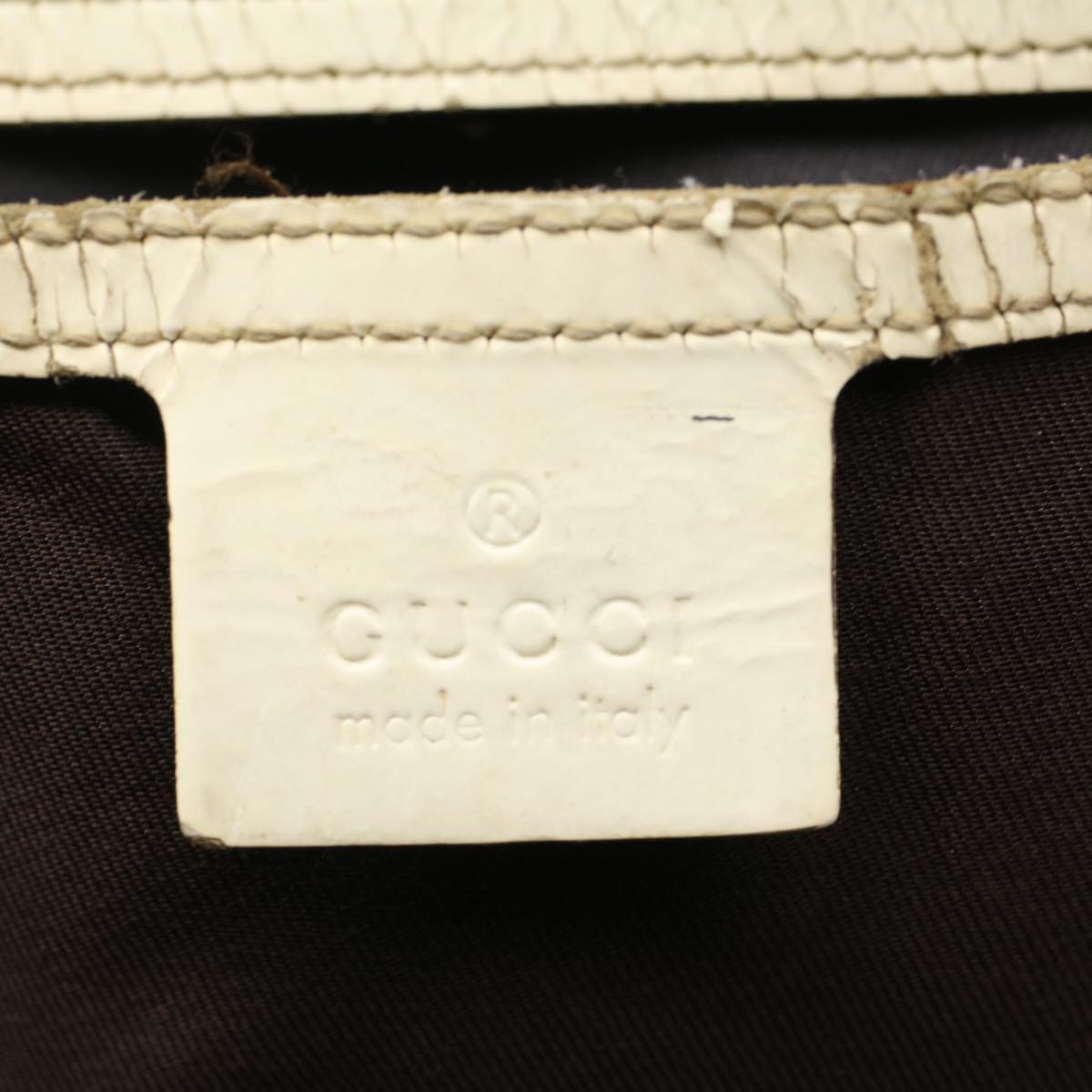 GUCCI GG Canvas Tote Bag PVC Leather Beige White 197953 fm2653