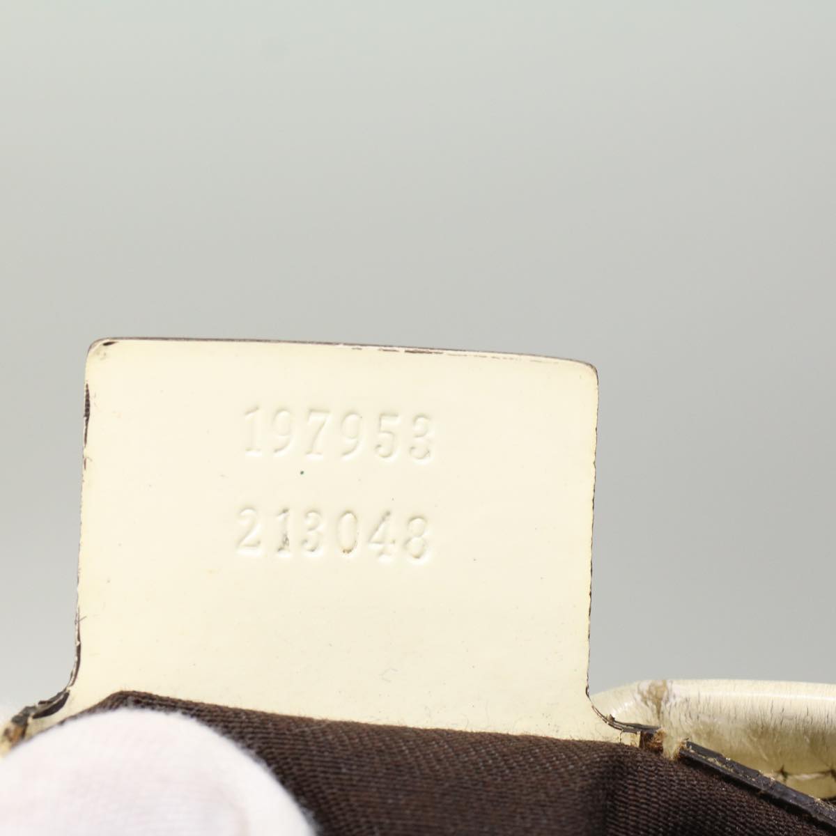 GUCCI GG Canvas Tote Bag PVC Leather Beige White 197953 fm2653