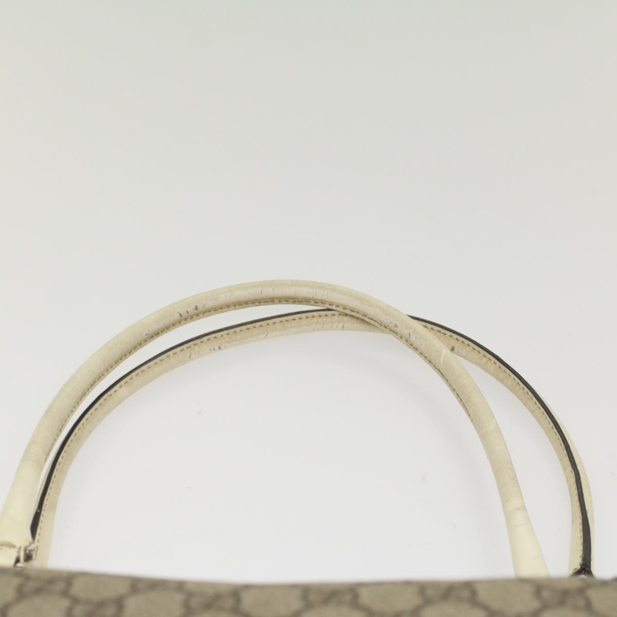 GUCCI GG Canvas Tote Bag PVC Leather Beige White 197953 fm2653