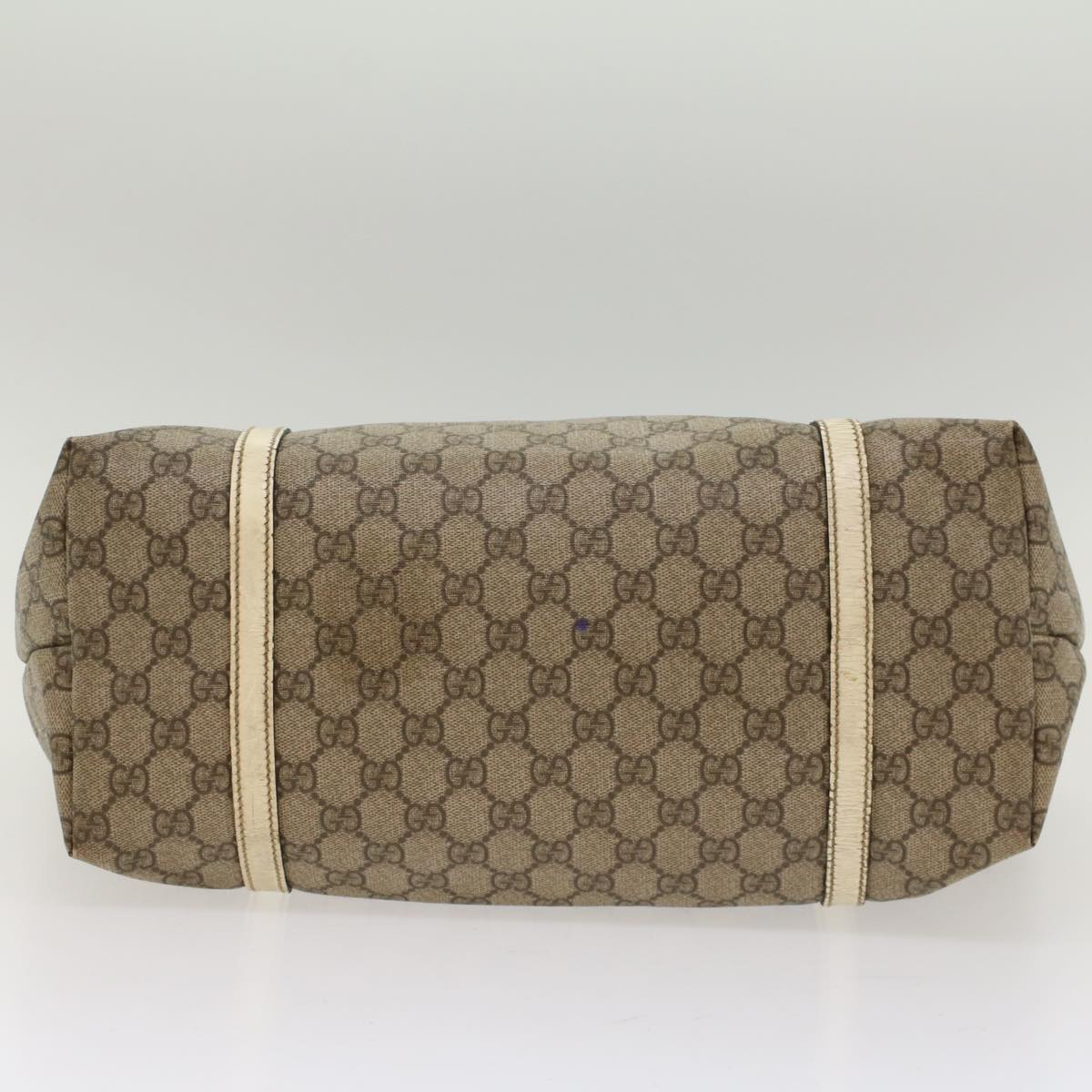 GUCCI GG Canvas Tote Bag PVC Leather Beige White 197953 fm2653