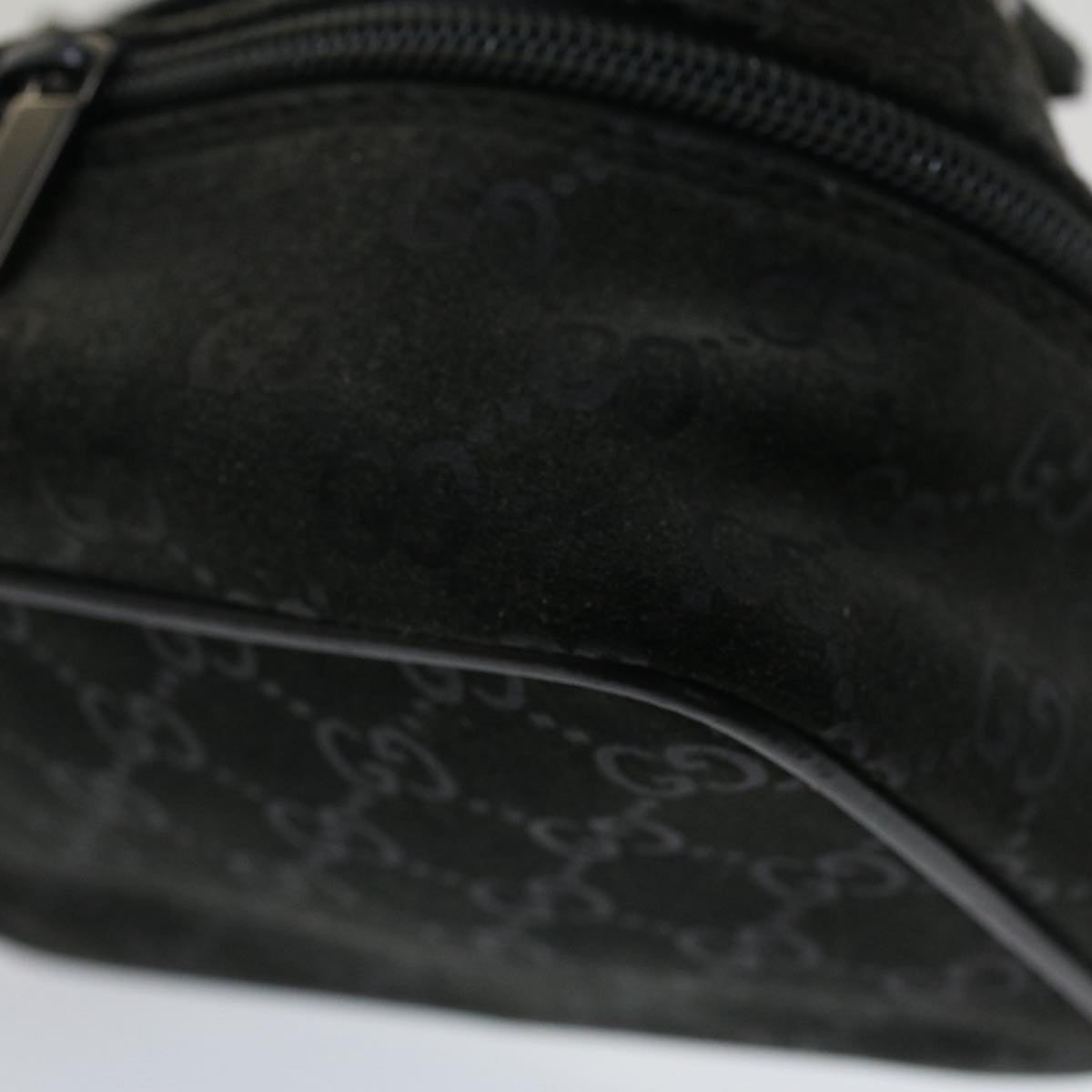 GUCCI GG Canvas Vanity Cosmetic Pouch Suede Gray 032 2854 0051 fm2654
